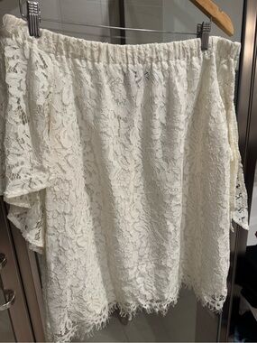 Lulus White Lace Off The Shoulder Top